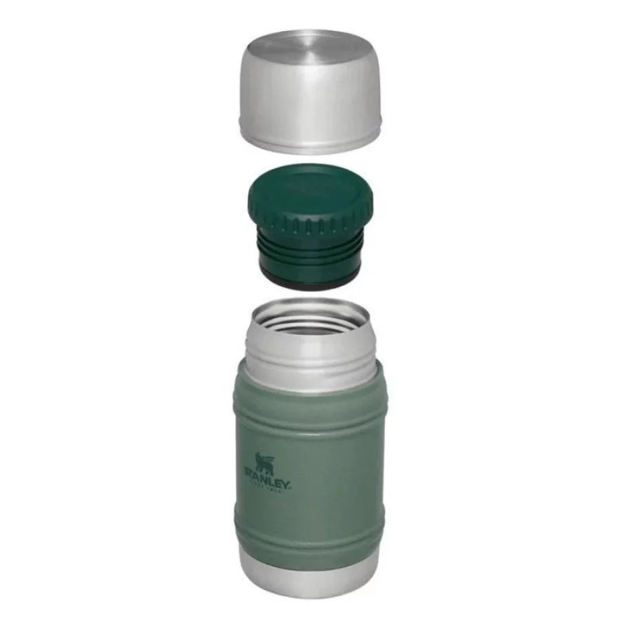 Green stainless steel food jar with 4D Thermology™ insulation for 13-hour heat retention