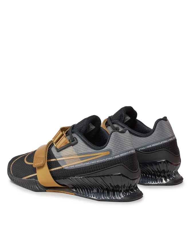 Men’s weightlifting shoes with enhanced heel elevation for squat depth