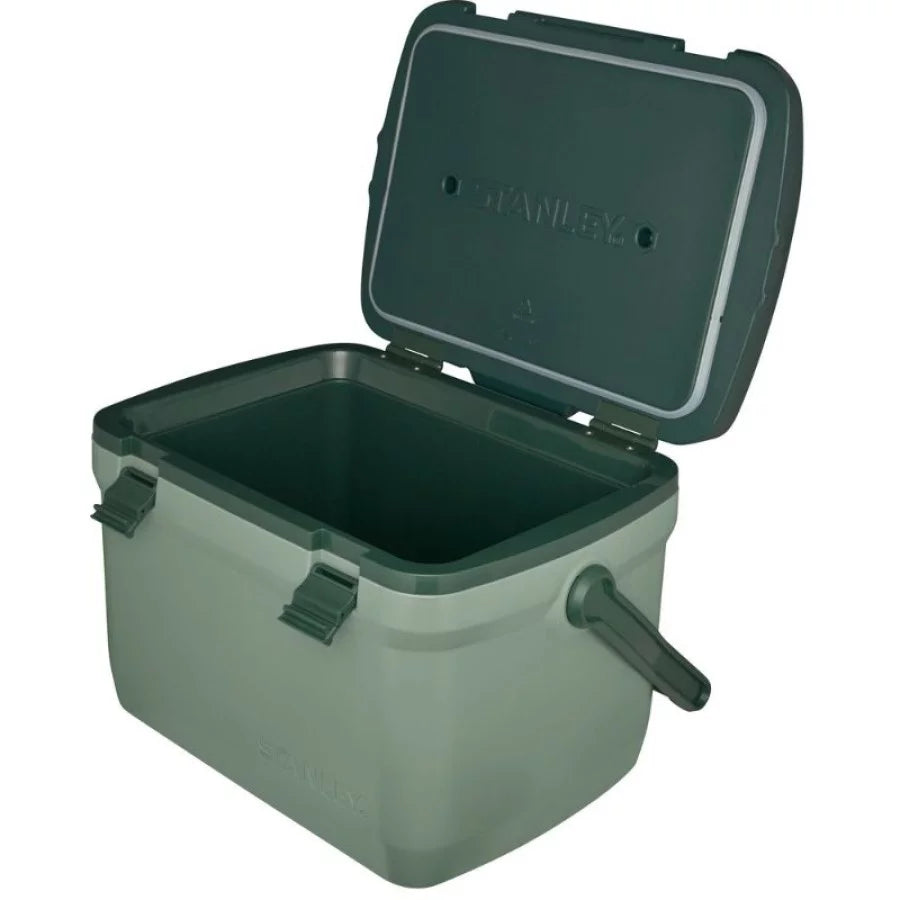 Leakproof camping cooler with reinforced hinges and latches for durability