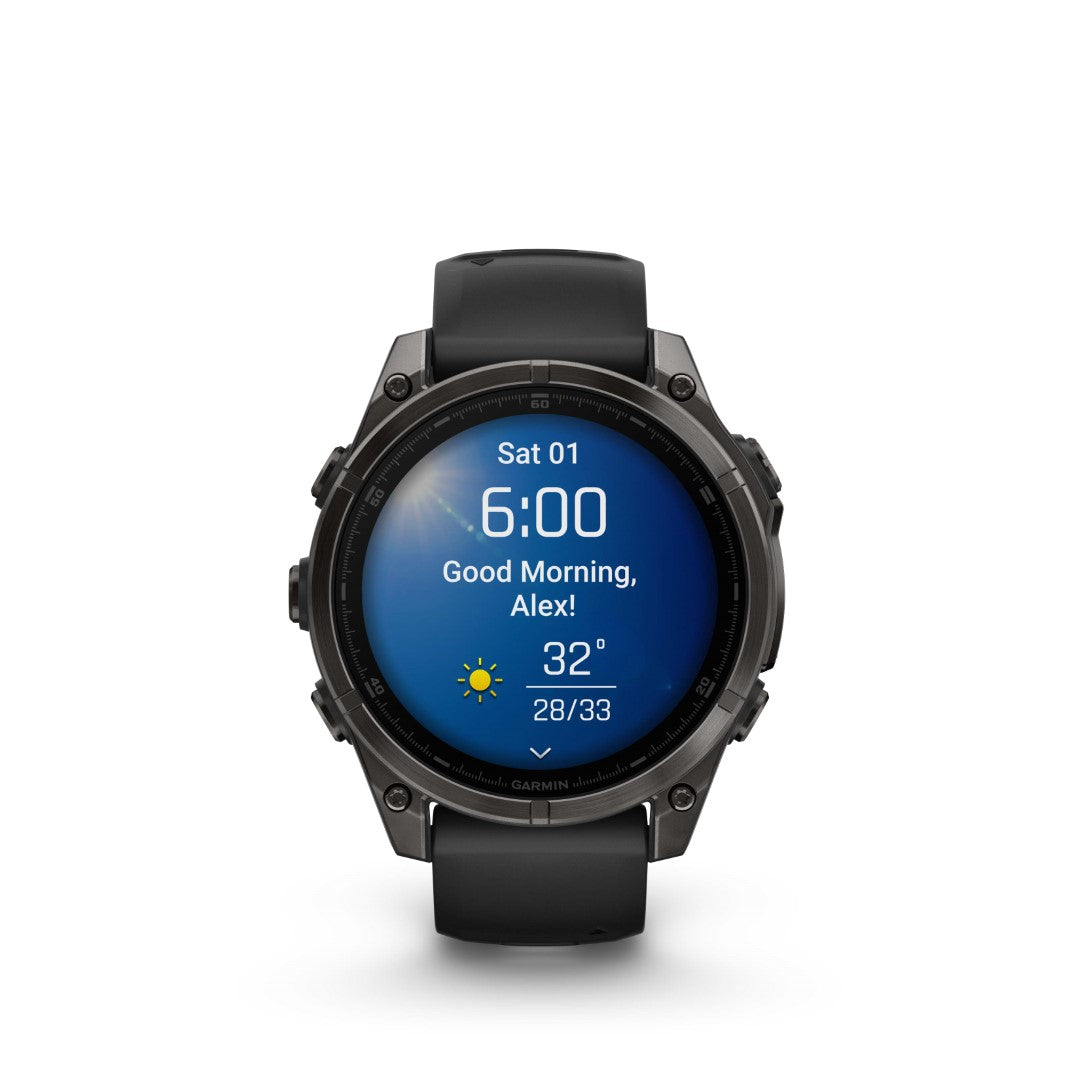 Garmin Fenix 8 with AMOLED display, GPS, and smart features